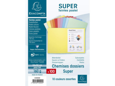 EXACOMPTA Chemise dossier SUPER 160, A4, assorti