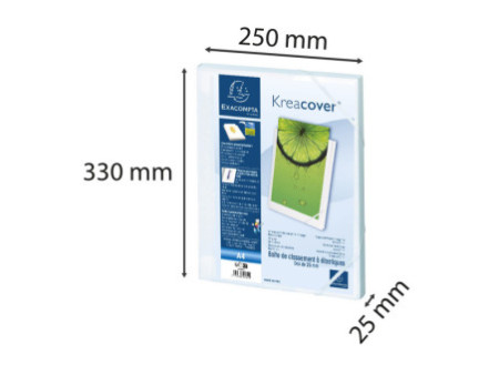 EXACOMPTA Boîte de classement Kreacover A4, PP, 25 mm, blanc