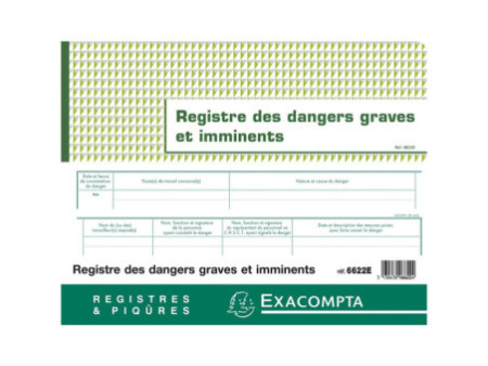 EXACOMPTA Piqûre 'Registre des dangers graves et imminents'