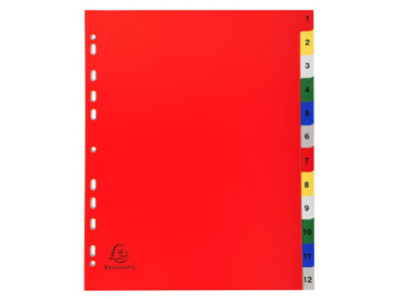 EXACOMPTA Intercalaires à chiffre, 1-12, A4+, 12 touches