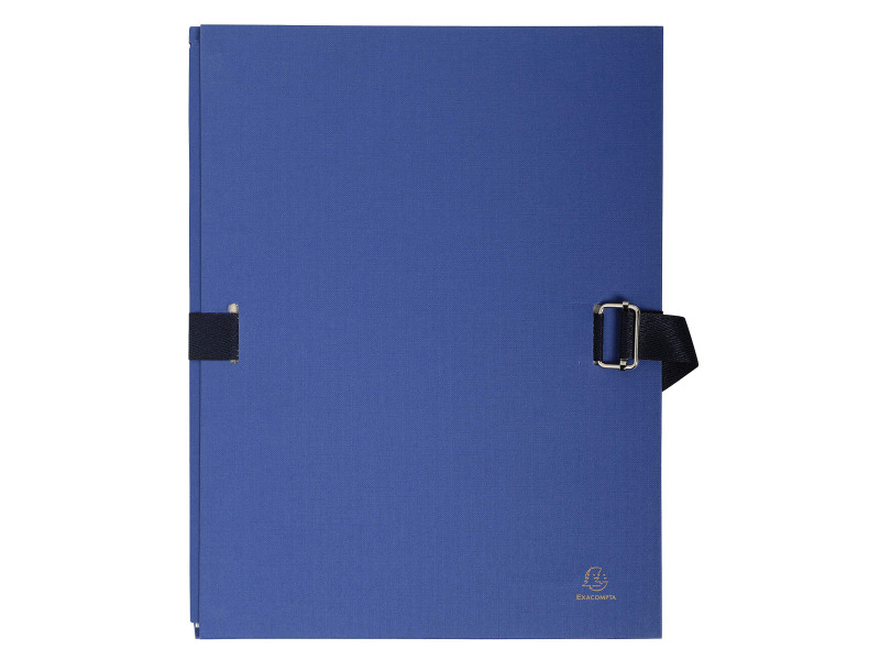 EXACOMPTA Chemise à dos extensible, A4, carton, bleu foncé