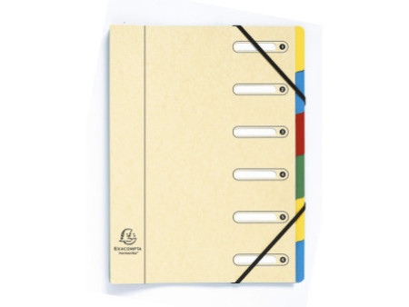 EXACOMPTA Trieur Harmonika, carton, 6 compartiments, assorti