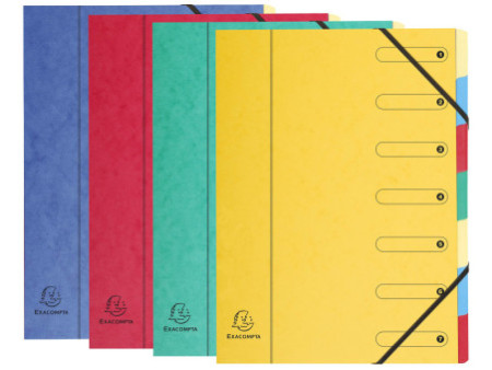 EXACOMPTA Trieur Harmonika, carton, 7 compartiments,assorti