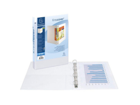 EXACOMPTA Classeur personnalisable Kreacover, A4 Maxi, blanc