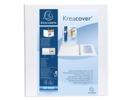 EXACOMPTA Classeur personnalisable Kreacover, A4 Maxi, blanc