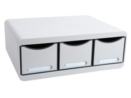 EXACOMPTA Module de classement TOOLBOX MAXI, 3 tiroirs, gris