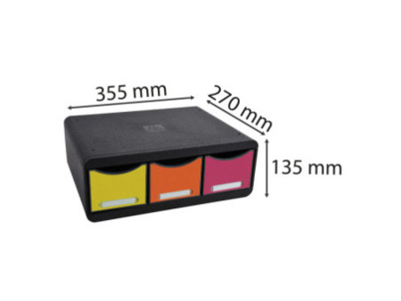 EXACOMPTA Module de classement TOOLBOX MAXI, 3 tiroirs