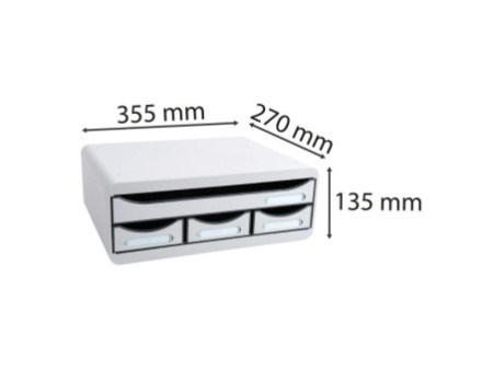 EXACOMPTA Module de classement TOOLBOX MINI, 4 tiroirs, gris