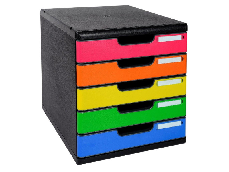 EXACOMPTA Module de classement MODULO A4, 5 tiroirs,arlequin