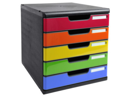 EXACOMPTA Module de classement MODULO A4, 5 tiroirs,arlequin
