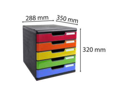 EXACOMPTA Module de classement MODULO A4, 5 tiroirs,arlequin