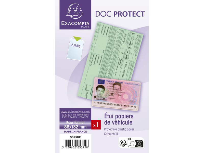 EXACOMPTA Etui de poche, PVC, 1 volet, 0,20 mm, 88 x 132 mm