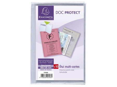 EXACOMPTA Etui de protection, PVC, 4 volets, 88 x 138 mm