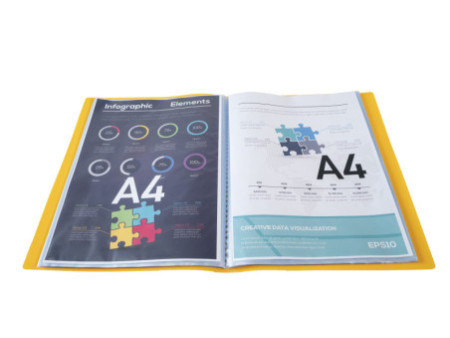 EXACOMPTA Protège-documents, A4, PP, 10 pochettes, jaune