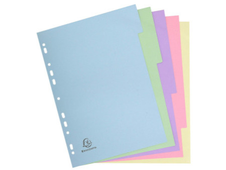 EXACOMPTA Intercalaires en carton, A4, 5 touches