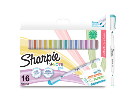 Sharpie Marqueur créatif S-NOTE DUO, carte blister de 16