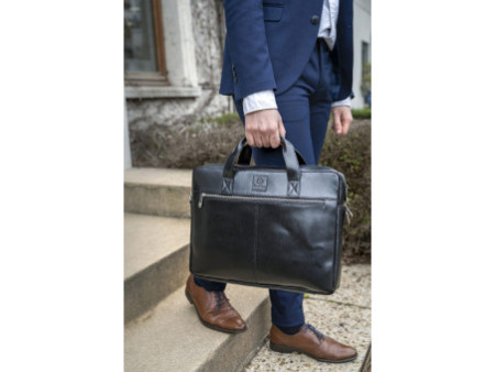 EXACOMPTA Sacoche ordinateur EXACTIVE, cuir, noir