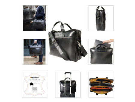 EXACOMPTA Sacoche pour ordinateur EXACTIVE, cuir, noir