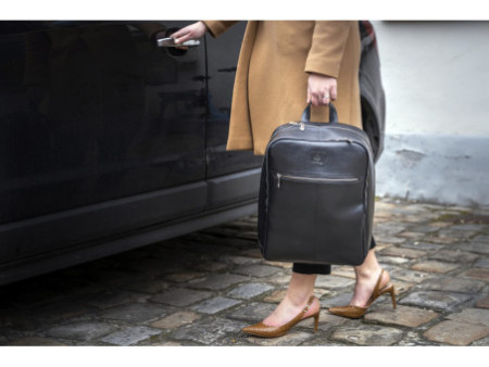 EXACOMPTA Sac à dos ordinateur EXACTIVE, cuir, noir