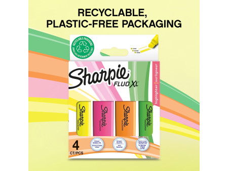 Sharpie Surligneur FLUO XL, blister de 4, assorti