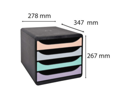 EXACOMPTA Module de classement BIG-BOX Aquarel, 4 tiroirs