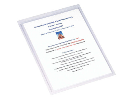 EXACOMPTA Pochette adhésive, A4, cristal transparent