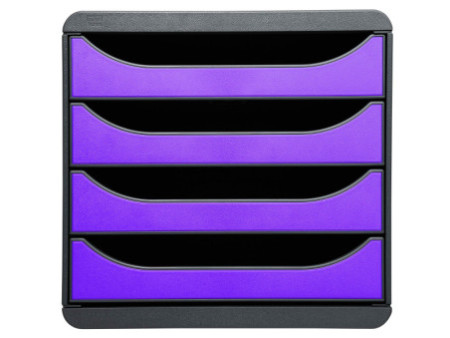 EXACOMPTA Module de classement BIG-BOX, 4 tiroirs, violet