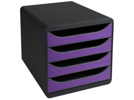 EXACOMPTA Module de classement BIG-BOX, 4 tiroirs, violet