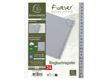 EXACOMPTA Intercalaire en plastique, A-Z, A5, 24 touches