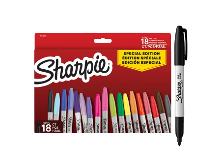 Sharpie Marqueur permanent FINE, BIG PACK de 18 'Red'