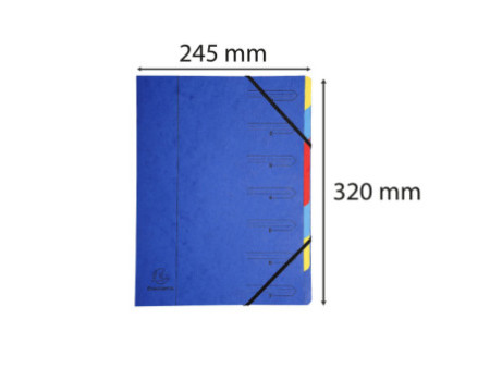 EXACOMPTA Trieur, A4, carton, 7 compartiments, assorti