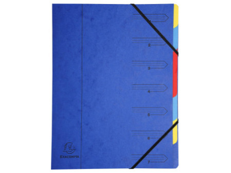 EXACOMPTA Trieur, A4, carton, 7 compartiments, assorti