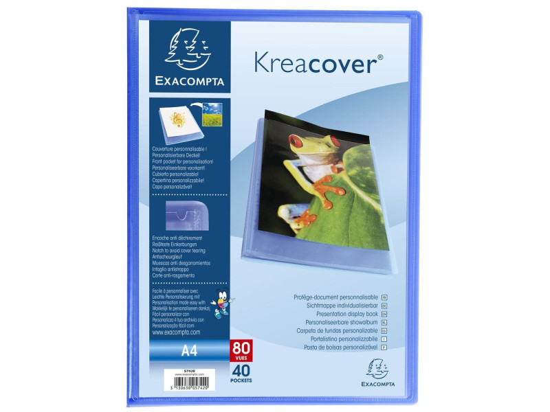 EXACOMPTA Protège-documents Kreacover, A4, PP, bleu