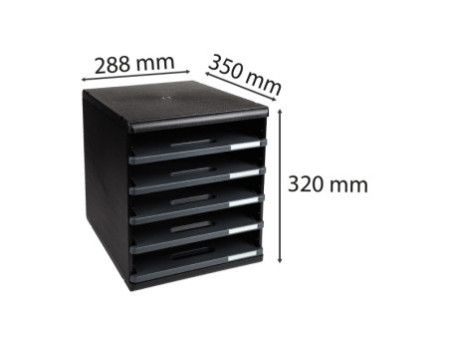 EXACOMPTA Module de classement MODULO A4, 5 tiroirs ouverts