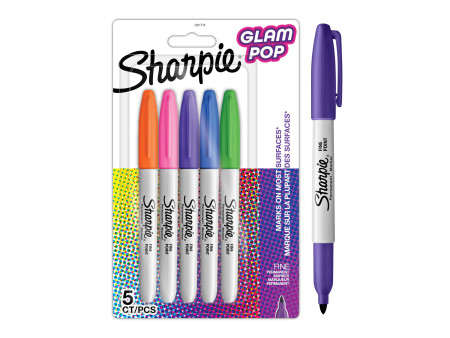 Sharpie Marqueur permanent FINE 'Glam Pop', blister de 5
