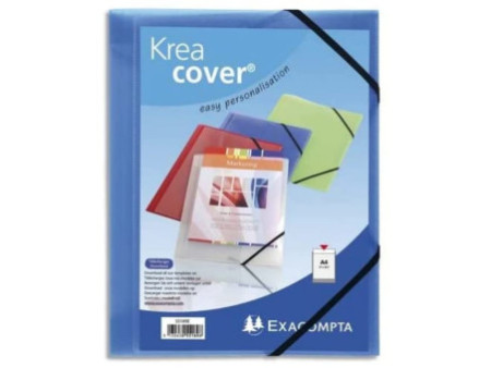 EXACOMPTA Chemise à élastiques Kreacover, PP, A4, bleu