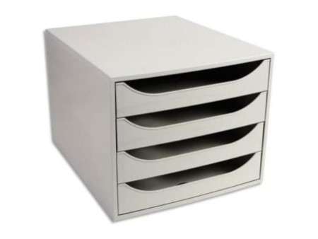 EXACOMPTA Module de classement ECOBOX, 4 tiroirs, gris