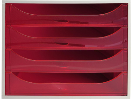 EXACOMPTA Module de classement ECOBOX, 4 tiroirs, gris/