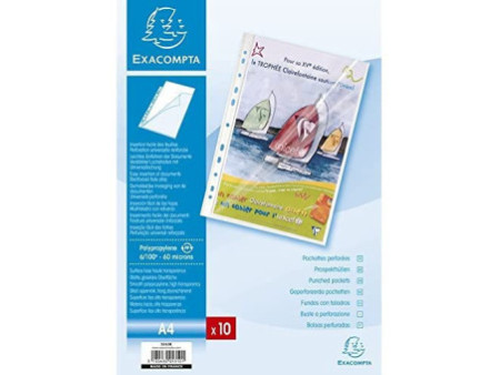 EXACOMPTA Pochette perforée, A4, PP, transparent