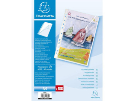 EXACOMPTA Pochette perforée, A4, PP, transparent