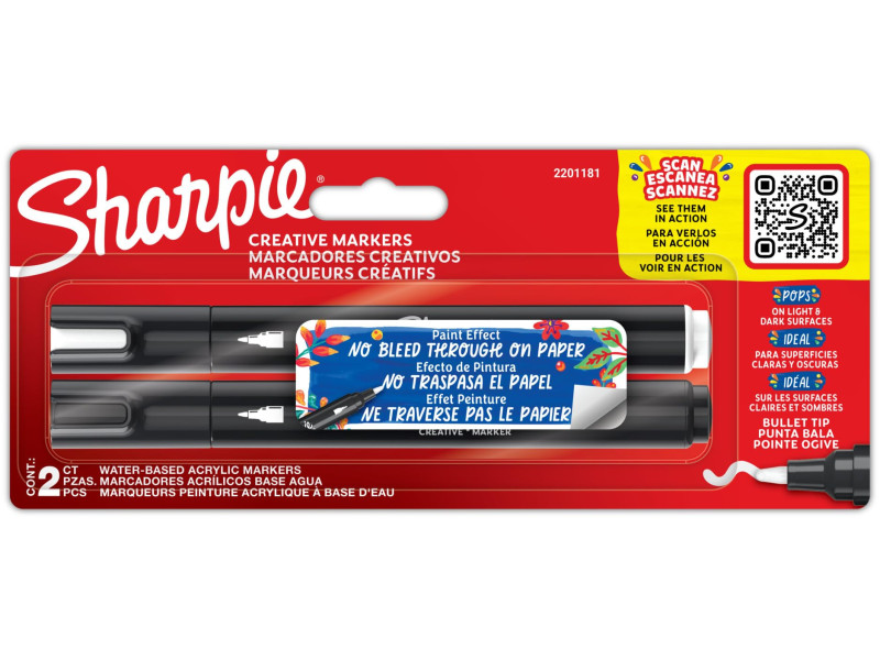 Sharpie Bullet Marqueur créatif, pointe ogive, blister de 2