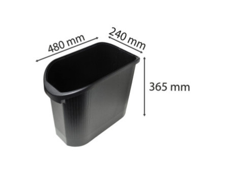 EXACOMPTA Corbeille à papier TOPLINE, 26 litres, noir