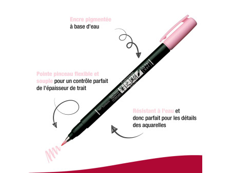 Tombow Stylo de calligraphie Fudenosuke Pastel, soft pink