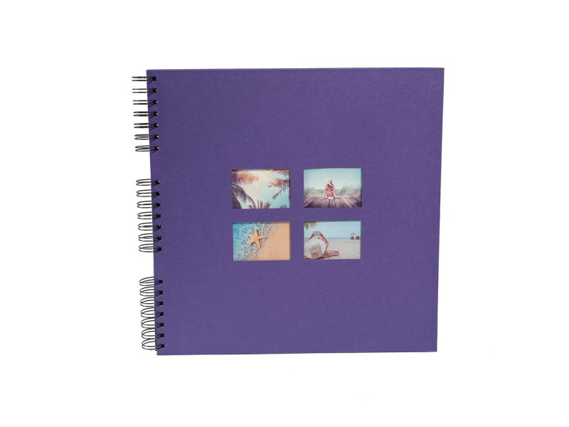 EXACOMPTA Album photos à spirales MILANO 320 x 320 mm,violet