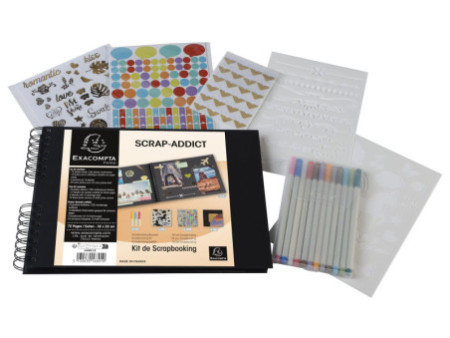 EXACOMPTA Kit de scrapbooking SCRAP ADDICT, noir