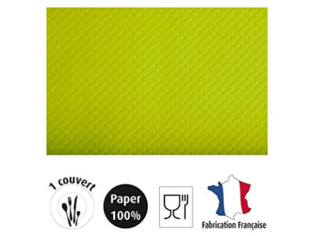 PROnappe Set de table jetable, 400 x 300 mm, vert kiwi