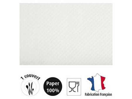 PROnappe Set de table jetable, 400 x 300 mm, blanc mat