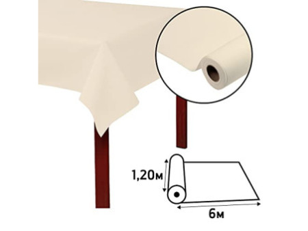 PROnappe Nappe jetable Airlaid, (l)1,2 x (L)6 m, ivoire