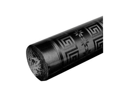 PROnappe Nappe en papier damassé, (l)1,18 x (L)6 m, noir