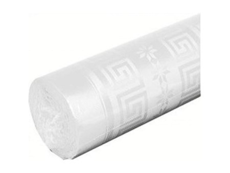 PROnappe Nappe en papier damassé, (l)1,18 x (L)10 m, blanc